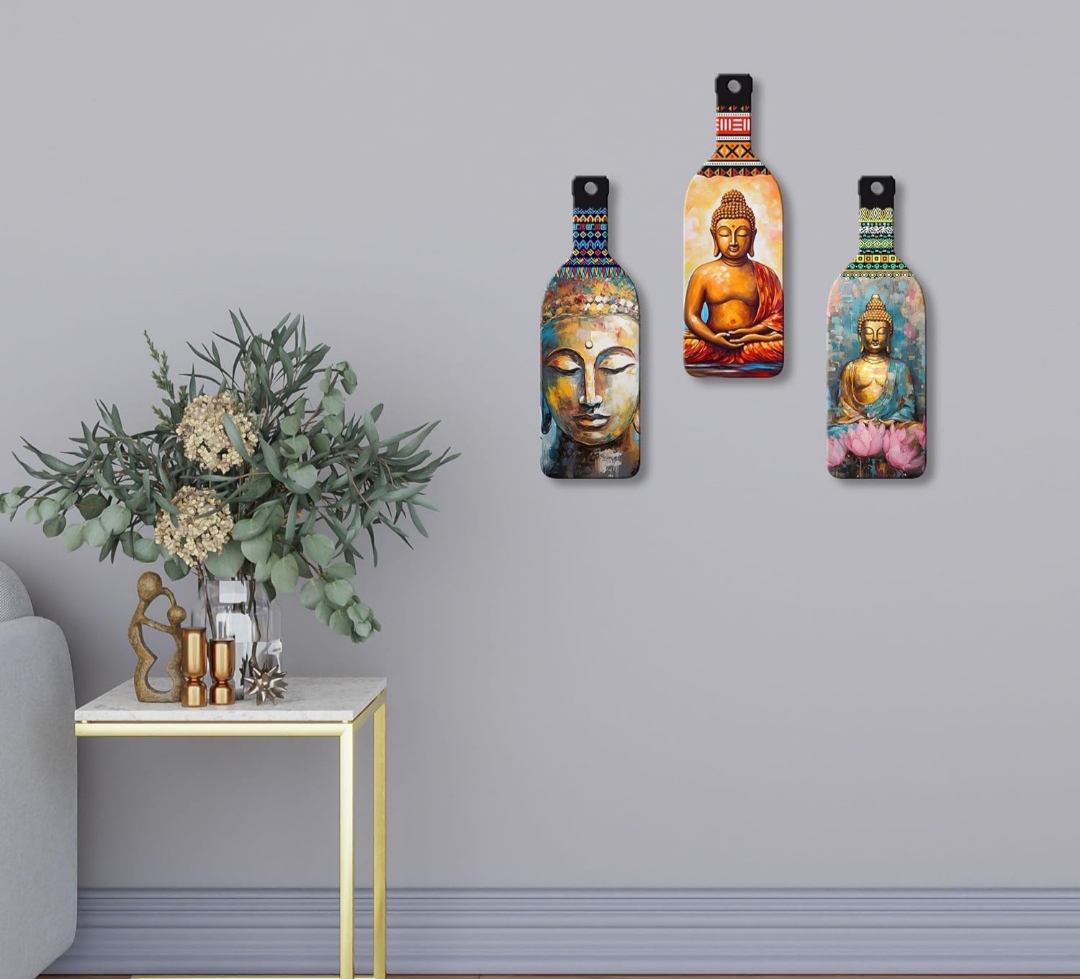 Meditating Gautam Buddha Wooden Wall Hanging - Best Home Decor ₹199 | Artvibes